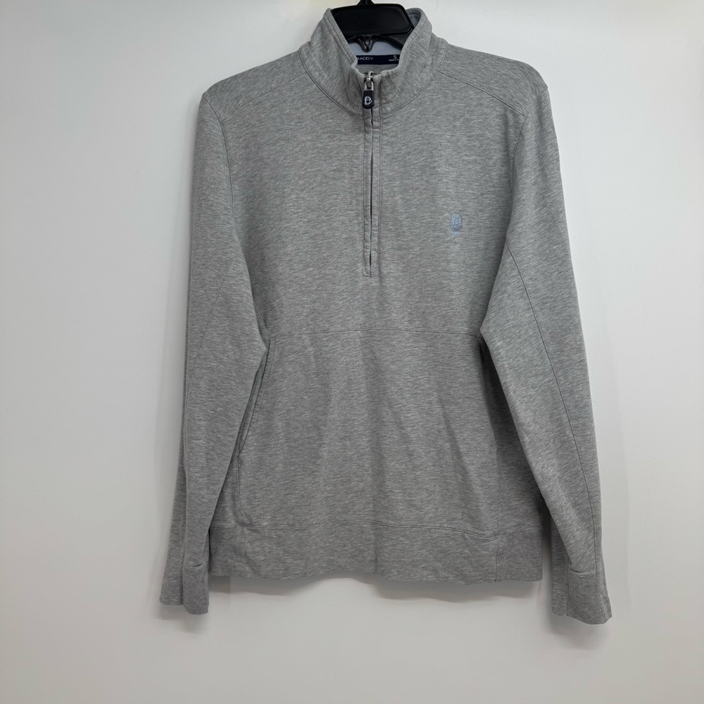 B. DRADDY 1/4 Zip Pullover Golf Polo Long Sleeve Men’s S Gray